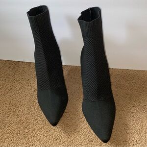 MIA Black Knit Heeled Boots